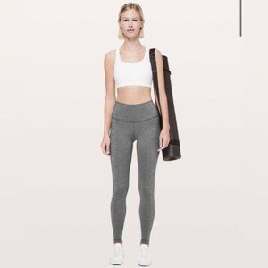 LULULEMON HIGH RISE WUNDER UNDER LUXTREME LEGGINGS HEATHER GRAY ~ 6 ~FULL LENGTH